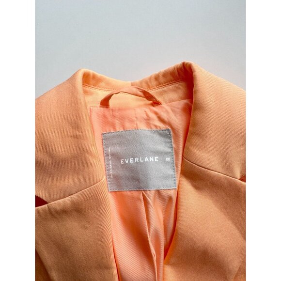 EVERLANE 80's Orange Chiffon Twill Oversized Single Breasted Blazer, Size 00 - Picture 14 of 16
